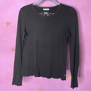 Ralph Lauren Polo Jeans Black Vintage Thermal LS Grunge Women’s  Medium Y2k